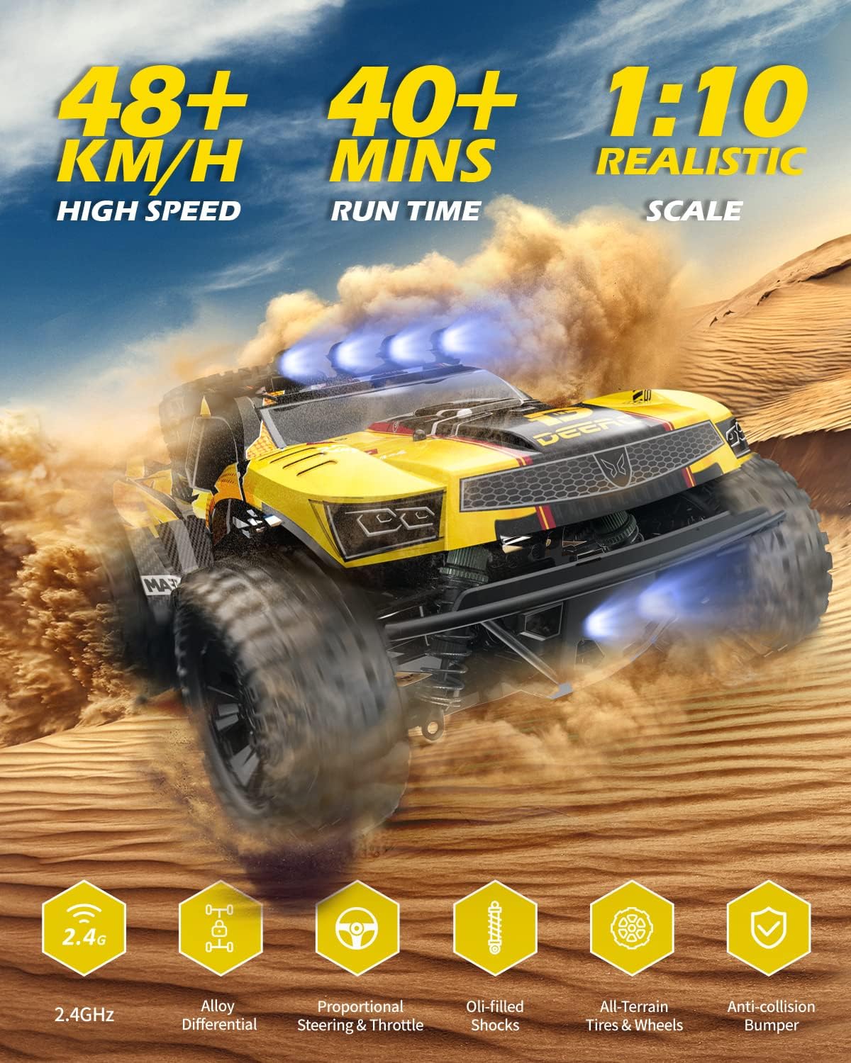 DEERC 9201E 1:10 Large Remote  - Rc Hobby Grade Car บทวิจารณ์และราคา