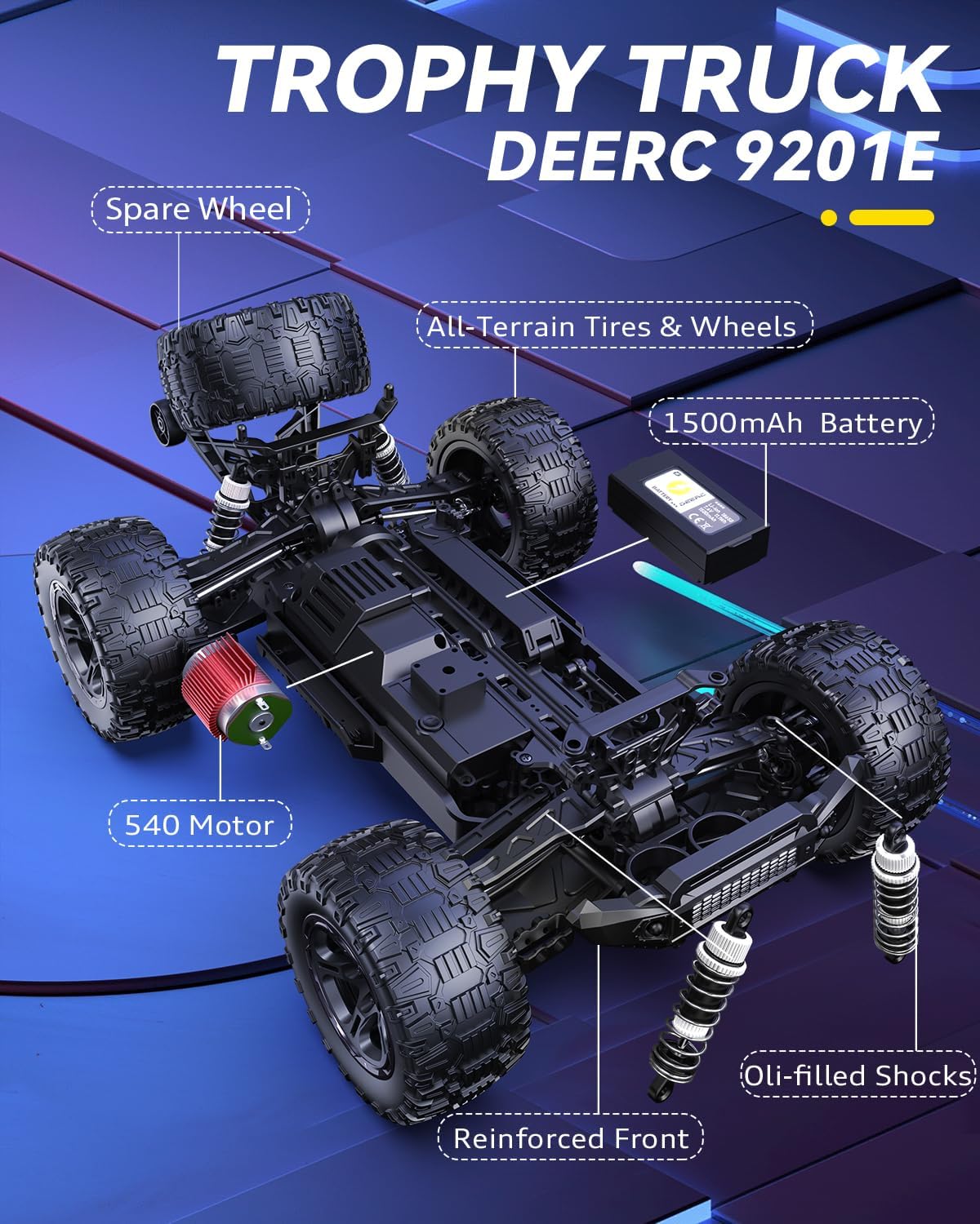 DEERC 9201E 1:10 Large Remote  - Rc Hobby Grade Car บทวิจารณ์และราคา