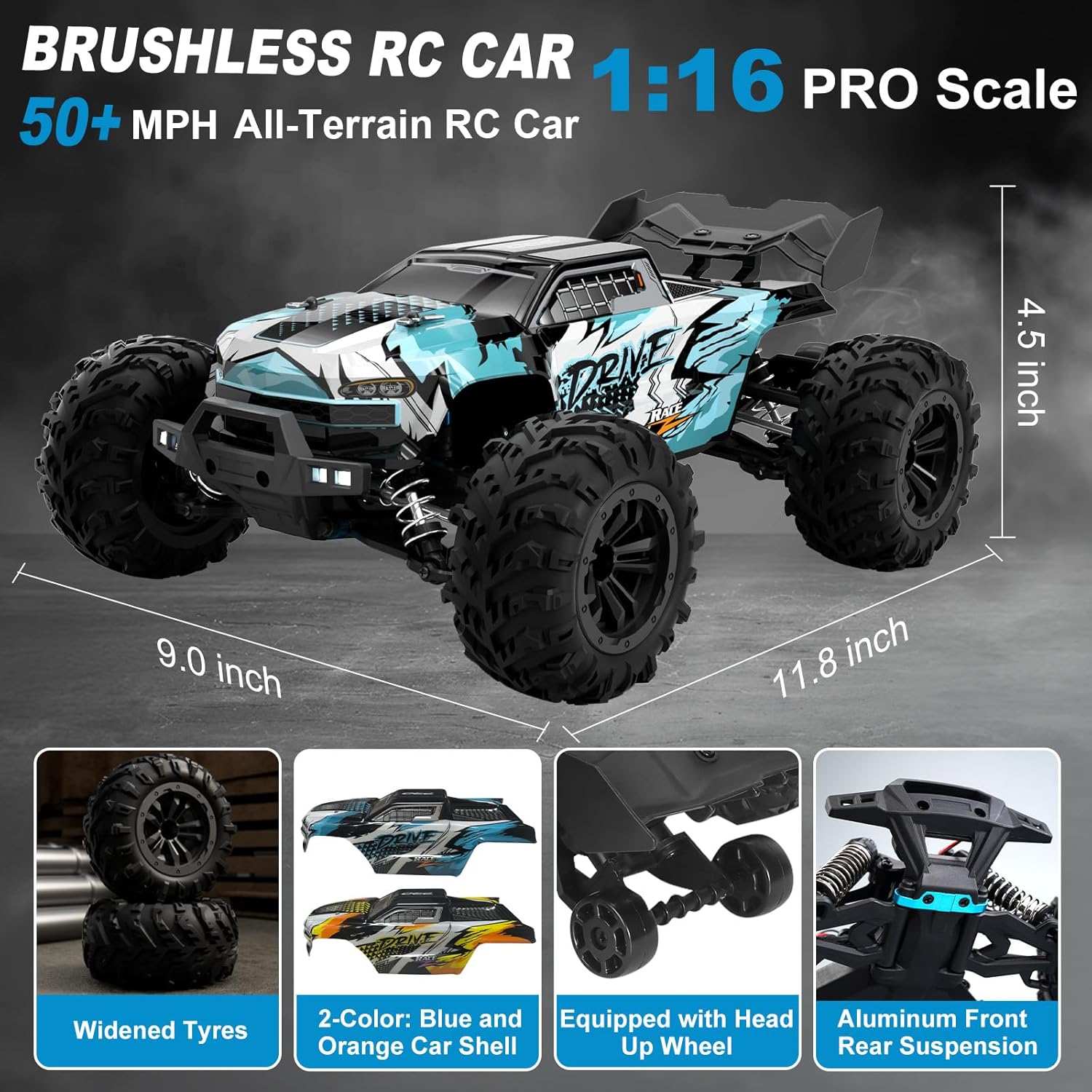 Hobby Grade 1:16 Scale Brushle - Rc Hobby Grade Monster Truck บทวิจารณ์และราคา